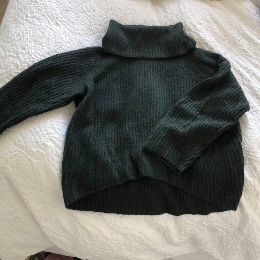 Dark Green Point Sur Jcrew Wool Sweater
